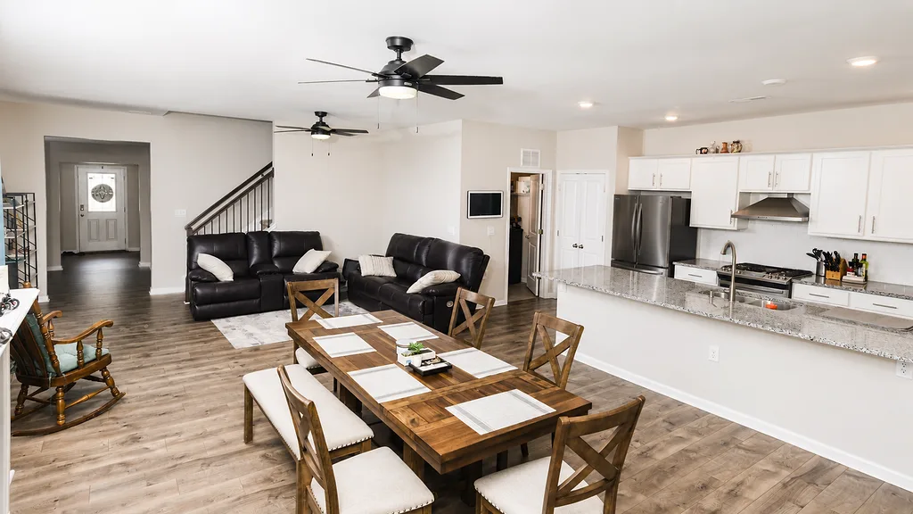 Dining area at 222 Lothian beside the kitchen island